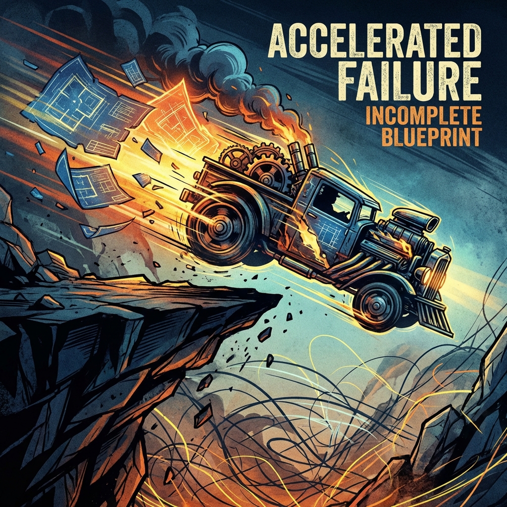 Car speeding off cliff due to incomplete blueprint