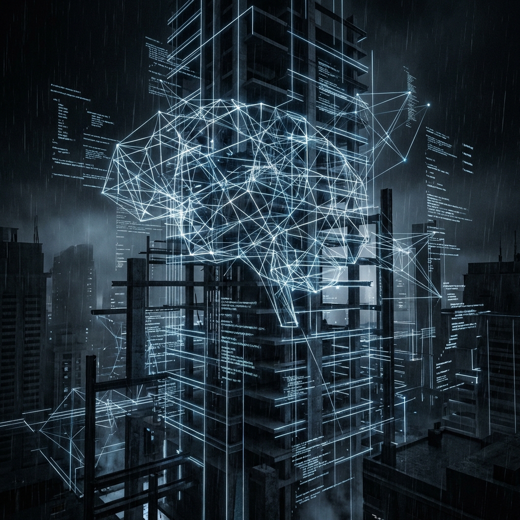 Abstract digital architecture representing structural depth